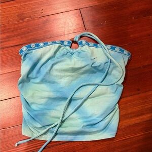 Kimchi Blue blue tube top with silver detailing